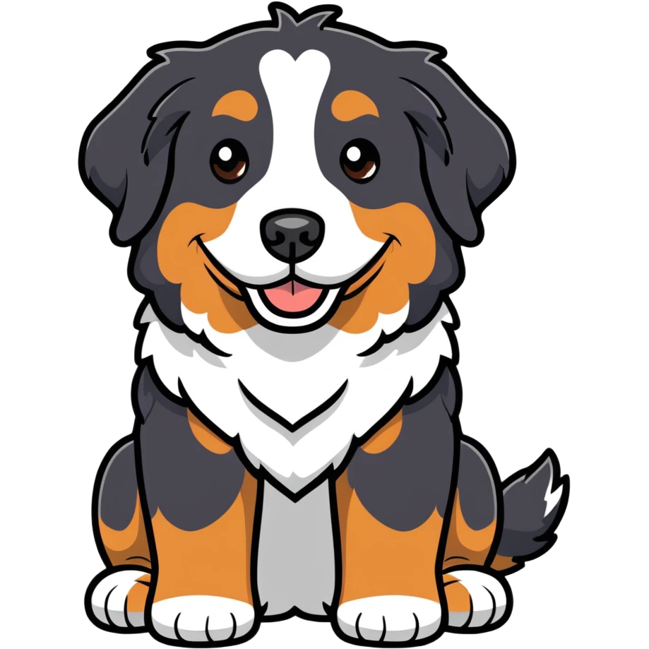 Bernese mountain dog smiling  emoji