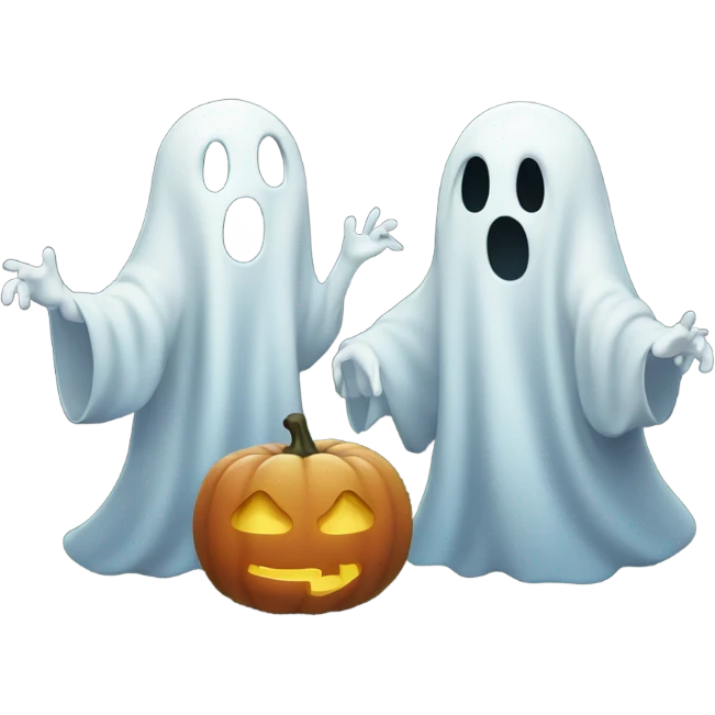 two ghosts in a graveyard  emoji