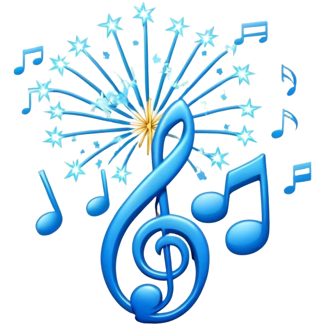 light blue fireworks music emoji