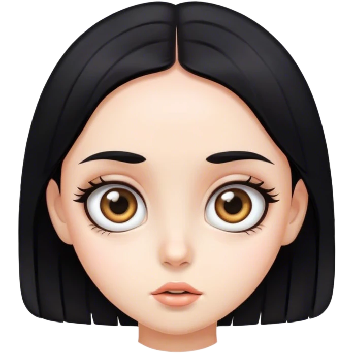 黑捲髮大眼睛女孩 emoji