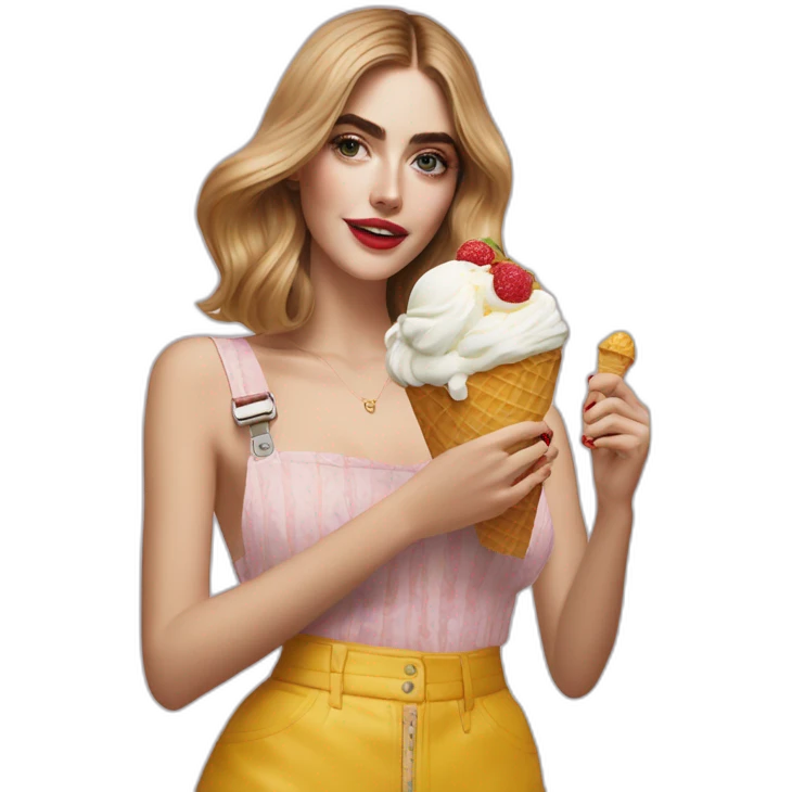 Chiara ferragni con un gelato  emoji