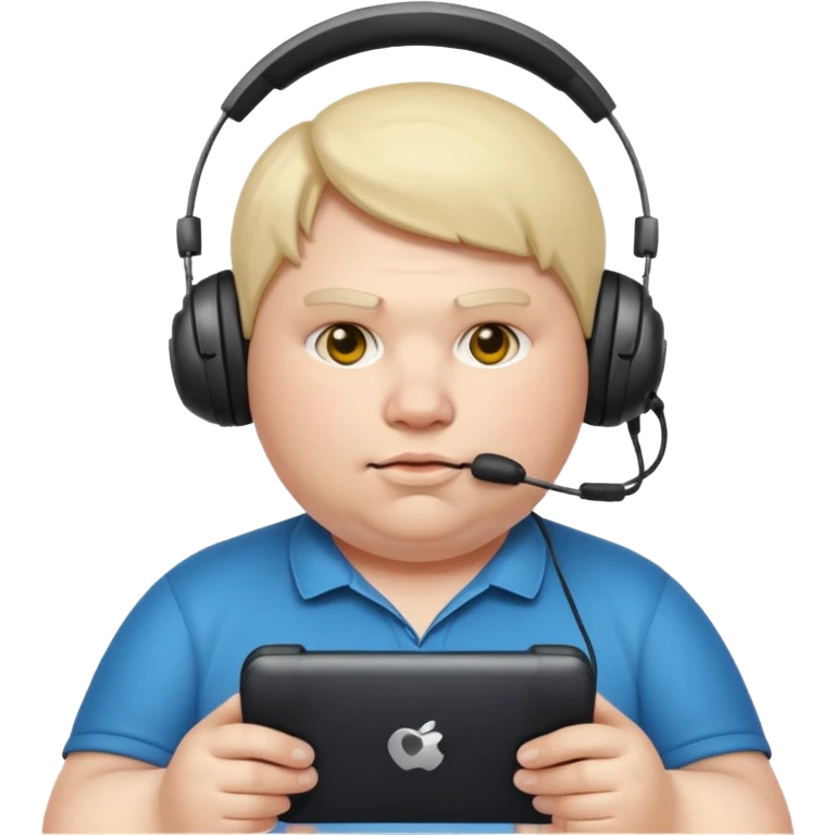 Fat lazy gamer emoji