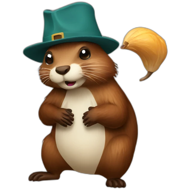 Beaver with bicorn emoji
