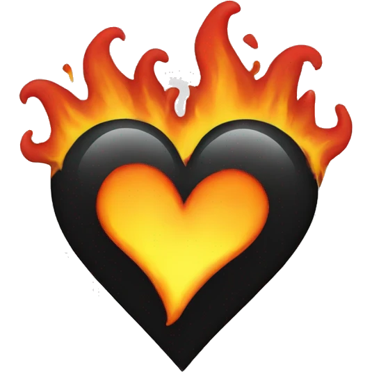Black heart with fire emoji