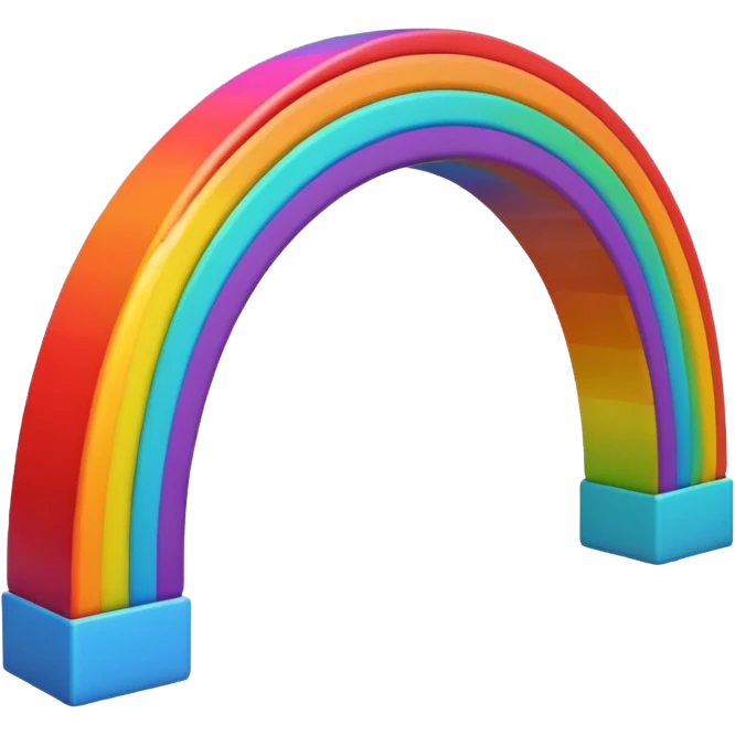 Rainbow extending beyond the frame emoji