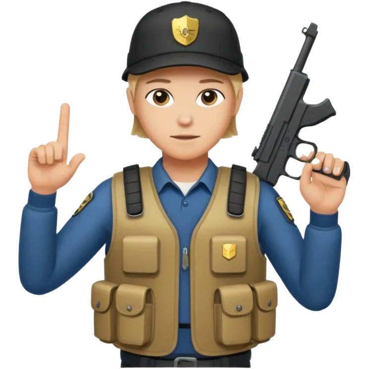 Fantasma con Glock en la mano izquierda, con gorra y un chaleco antibalas  emoji