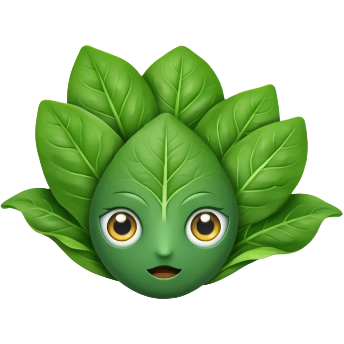 Spinach with eyes without human face emoji
