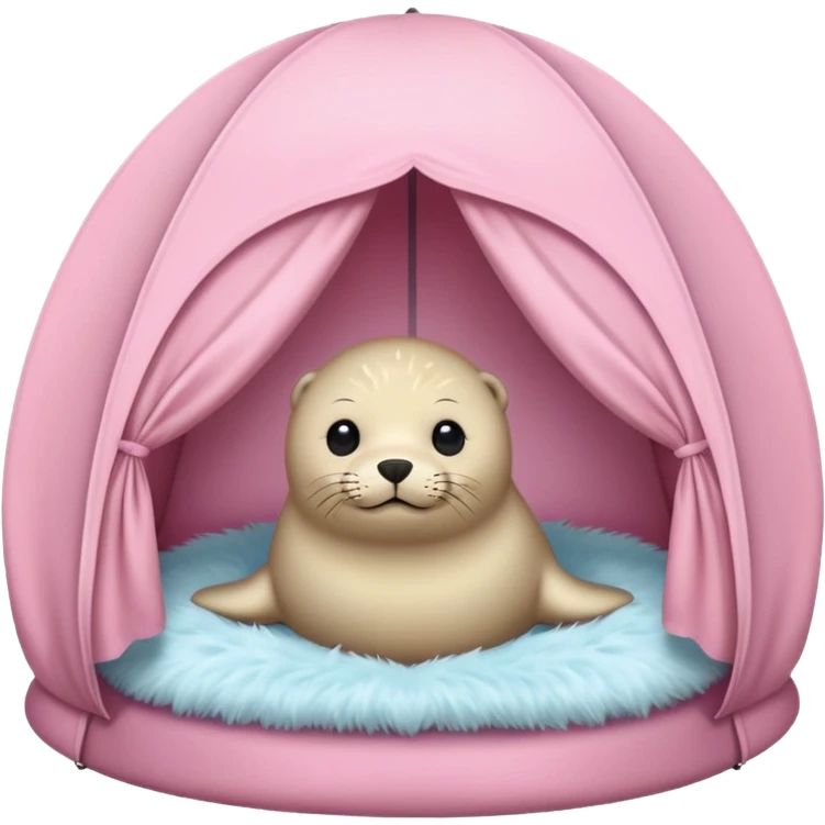 Seal in a light pink tent  emoji