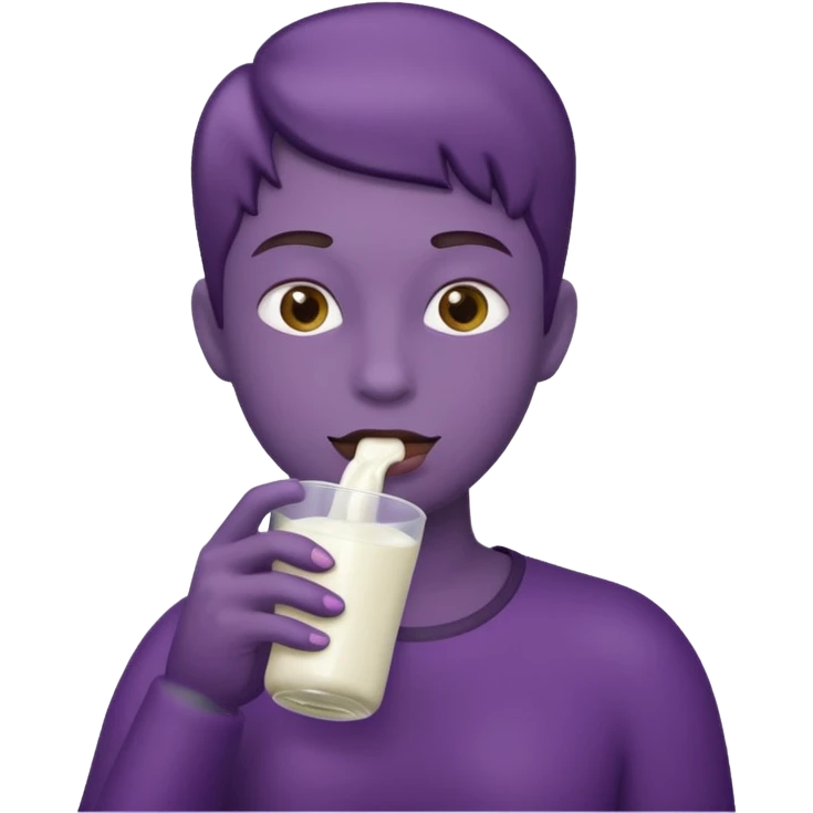 Eggplant drinking milk  emoji