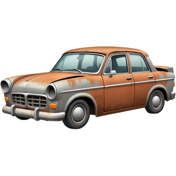 a rusty crappy demolished car emoji