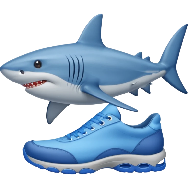 a blue shark with blue shoes emoji