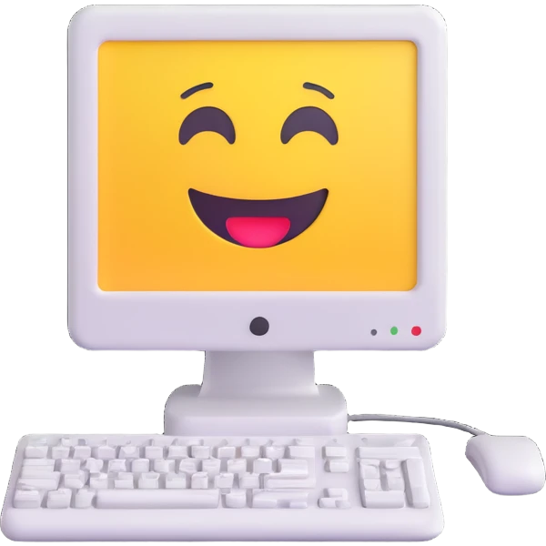 desktop PC, 3D emoji style emoji