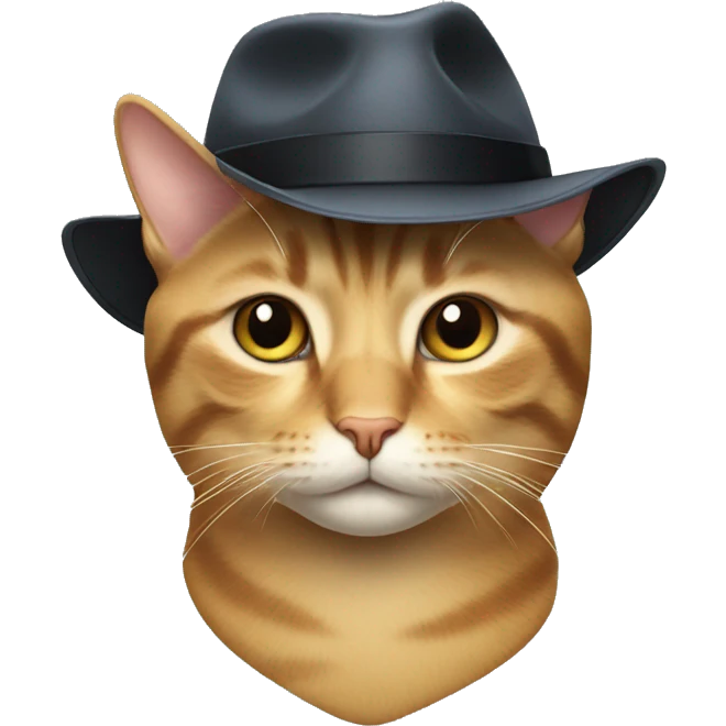 Cat wearing a fedora emoji