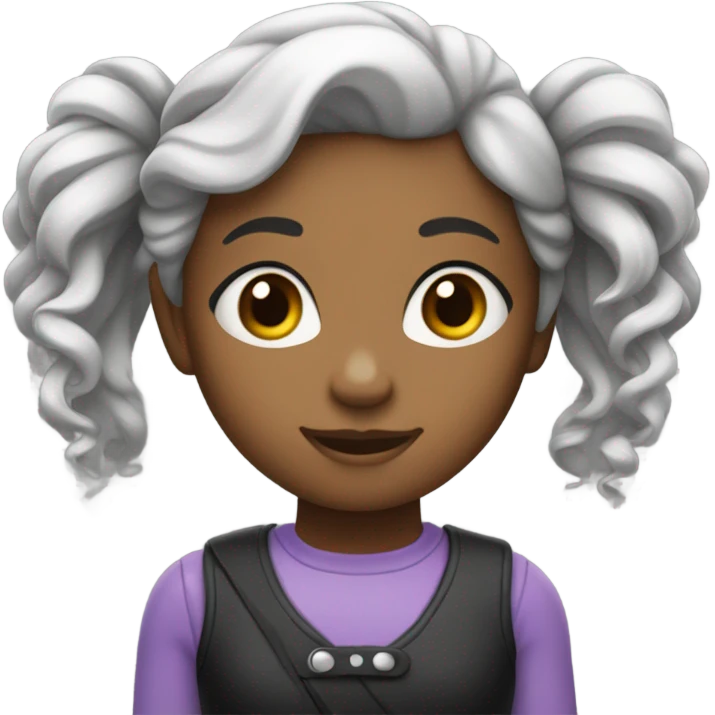 uma menina de cabelo preto cacheado branca  emoji