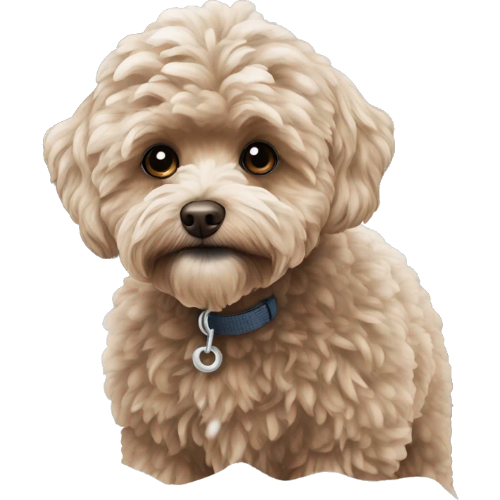 Brown Maltipoo in Snow emoji