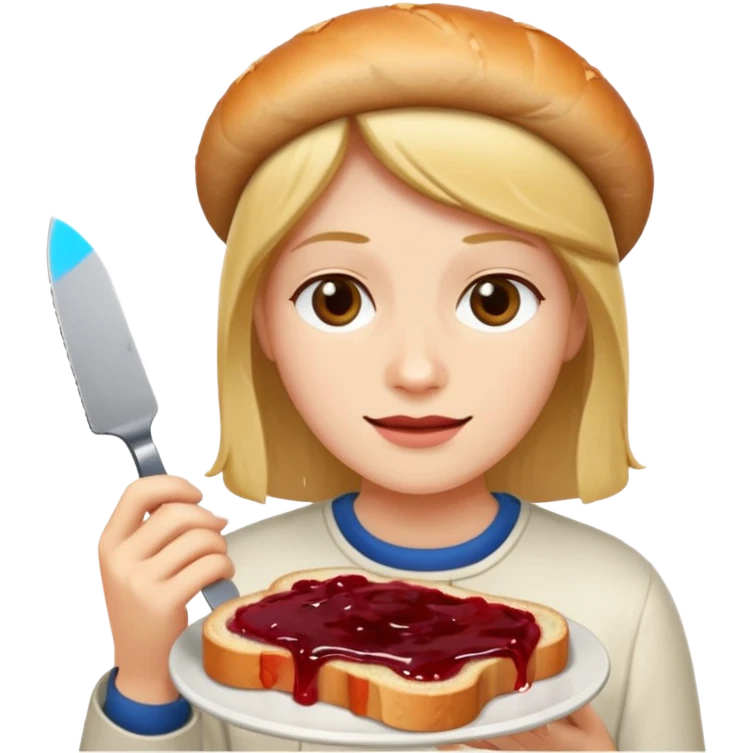 나이프로 식빵에 잼 바르기 emoji