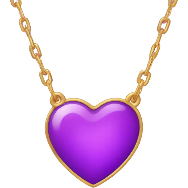 Purple cute heart necklace  emoji
