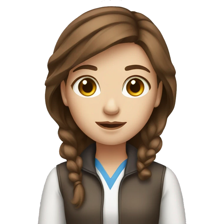 female medium brown hair and blue eyes emoji