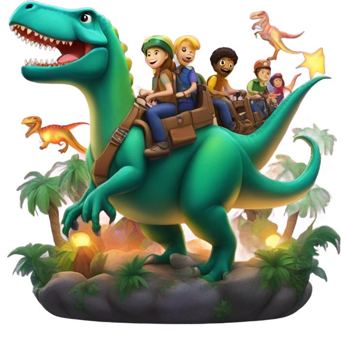 Dinosaur ride lighting emoji