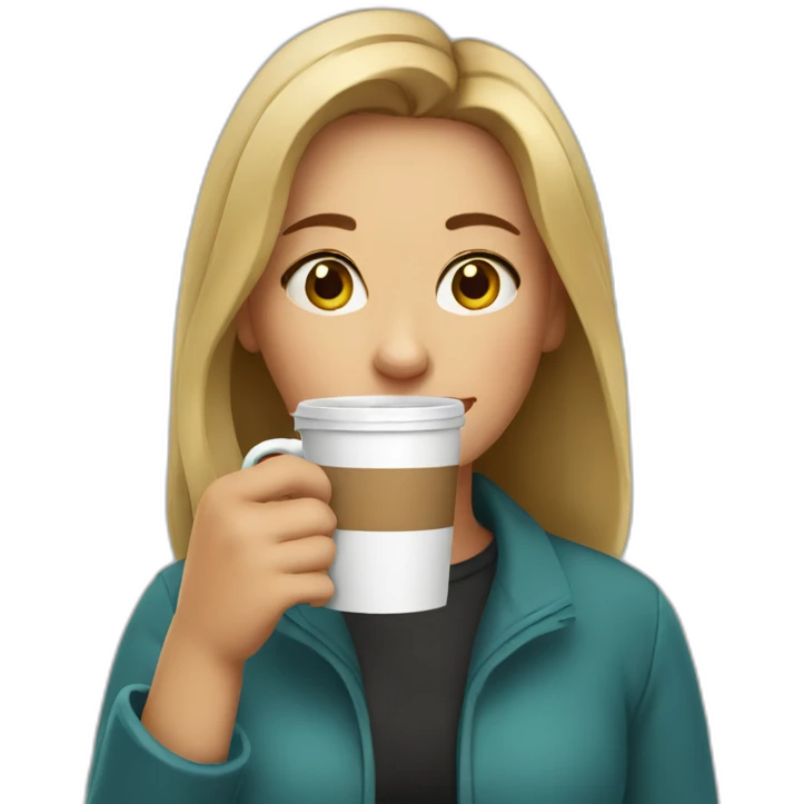 Canadian girl drinking coffee emoji