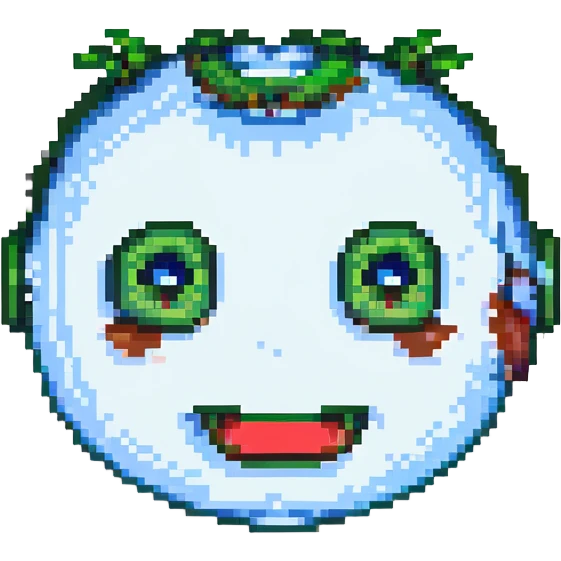 the 'harder' difficulty face from Geometry Dash, pixel art style, sharp eyes, mischievous grin, no text emoji