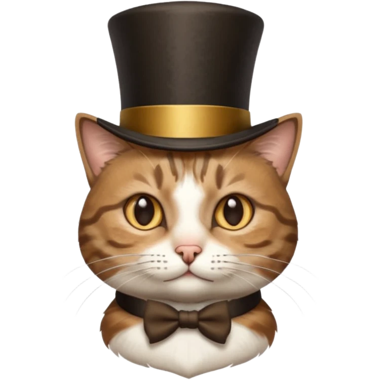 cat wearing a tophat emoji