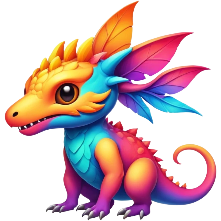 Randomly-colored vibrant colorful Fakémon-creature emoji