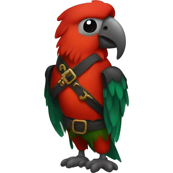 Red-parrot pirate costume  emoji