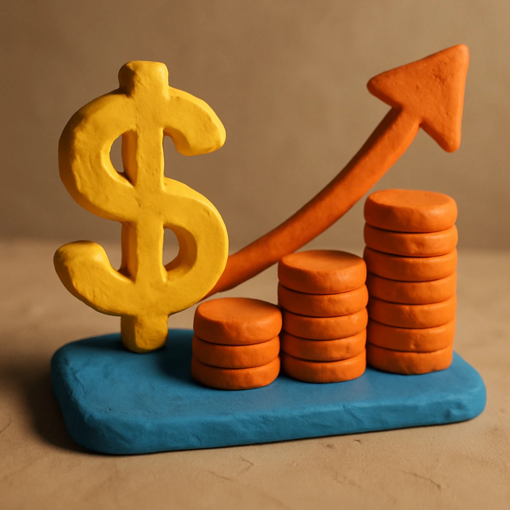 investment symbol, claymation 3D style emoji