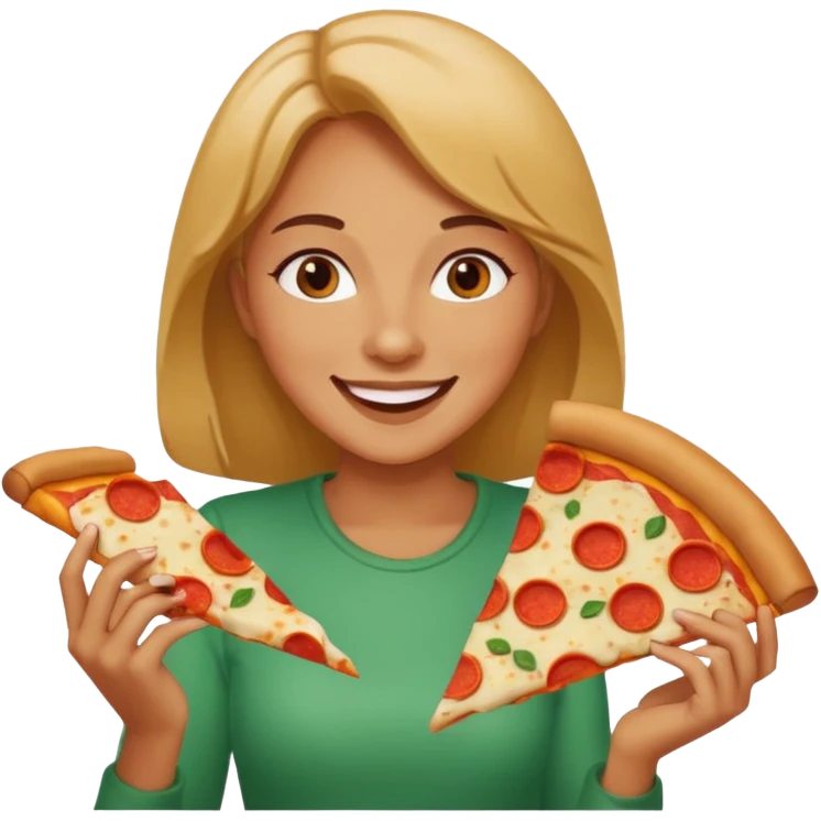 woman who eat pizza
 emoji