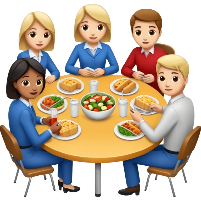 group of colleagues having lunch together emoji