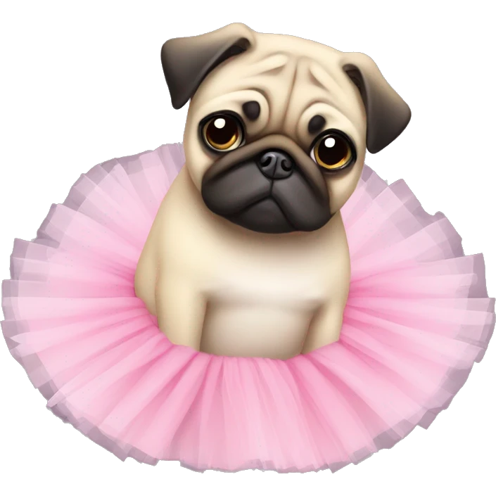 Pug with cute little tutu emoji