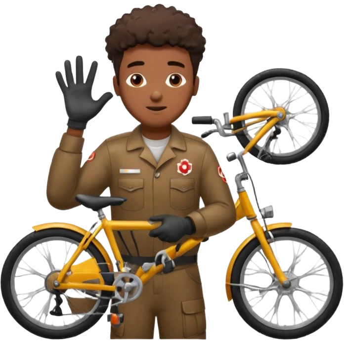 black man Bike Repair Mechanic emoji