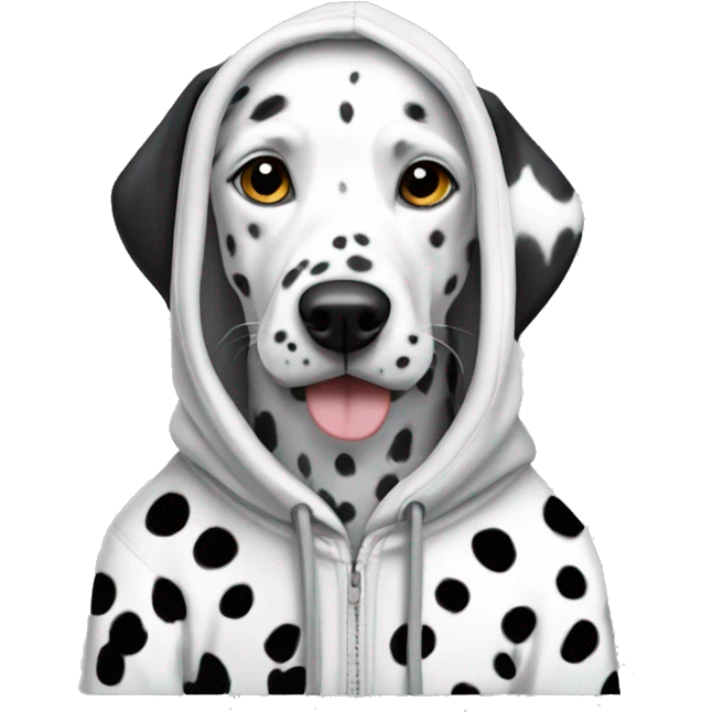 Dalmatian wearing hoodie emoji