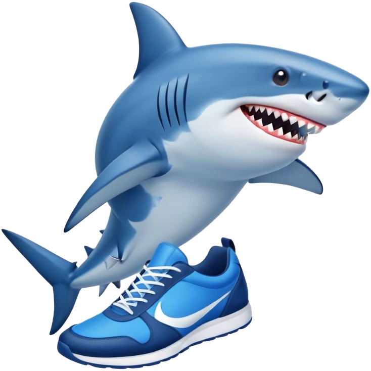 Shark with a blue trainers  emoji