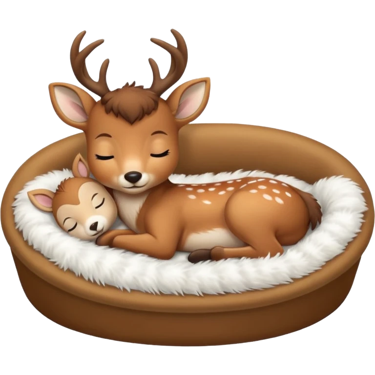 Cute Baby Deer sleeps in Bed emoji