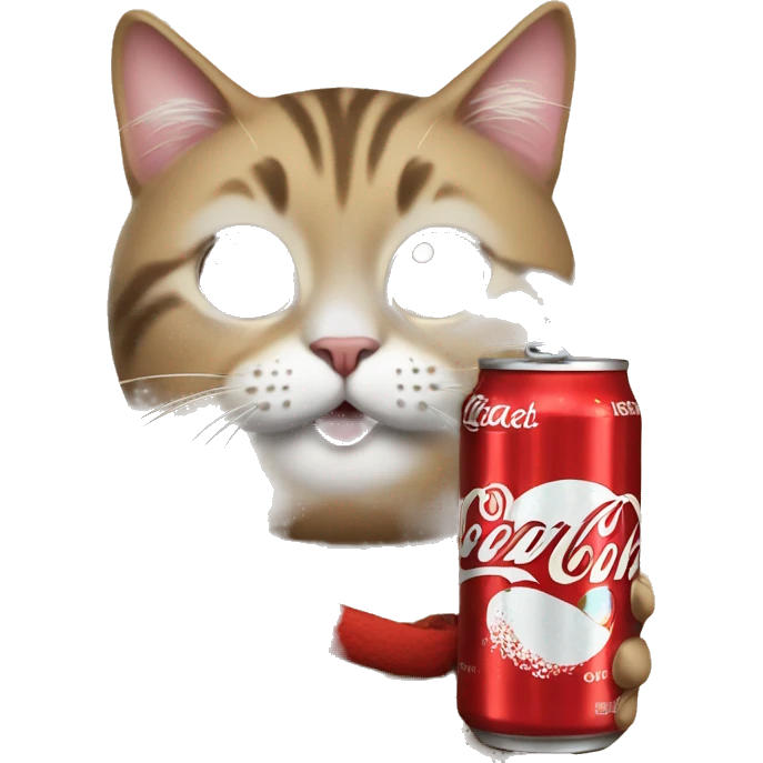 Cat emoji holding a coke emoji