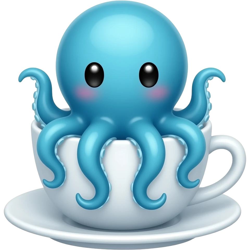cute blue Octopus in a  Teacup emoji