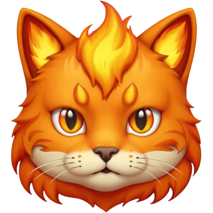 Bored flaming cat emoji