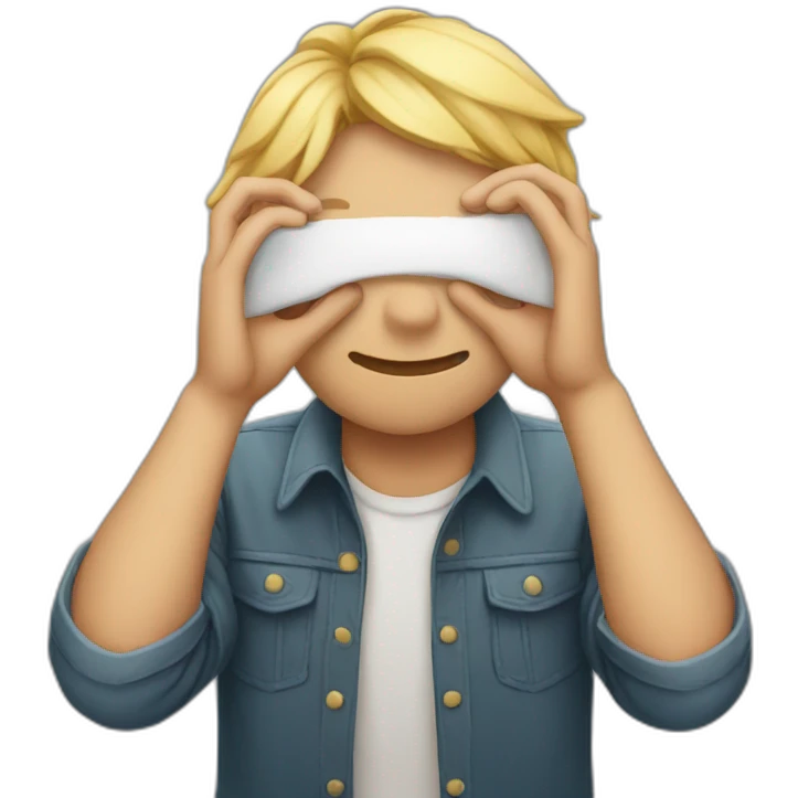 Shy person covering his eyes with his hands emoji