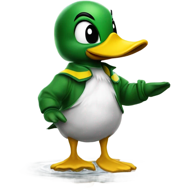University of Oregon Duck mascot, puddles  emoji