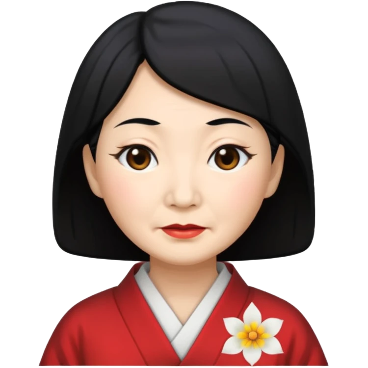 old japanese women with black hair emoji