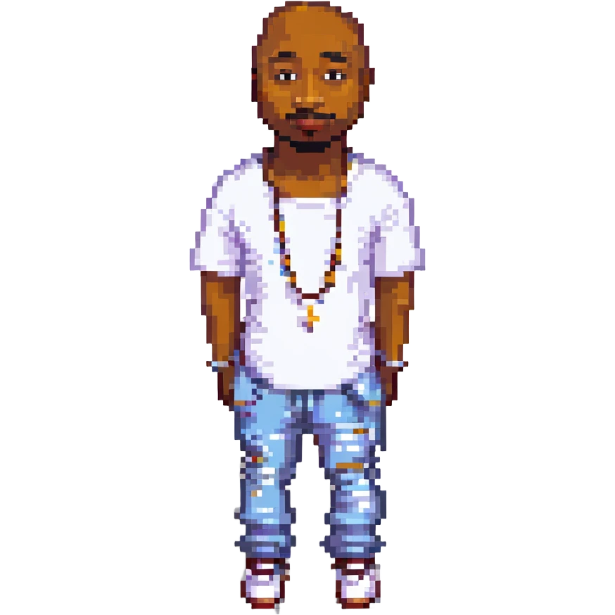 2Pac в полный рост, no background emoji