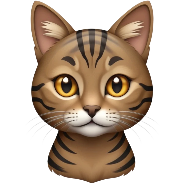 cinematic-noble-grey-and-black-brown-tabby-cat-portrait-emoji,-head-tilted-slightly-with-a-dramatic,-sleek-grey-brown-fur-with-dark-black-tabby-stripes,-sparkling-amber-eyes-barely-open,-simplified-yet-irresistibl emoji