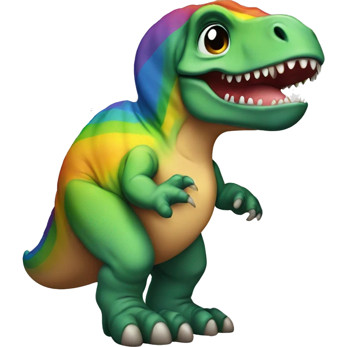 Rainbow Baby T-Rex emoji