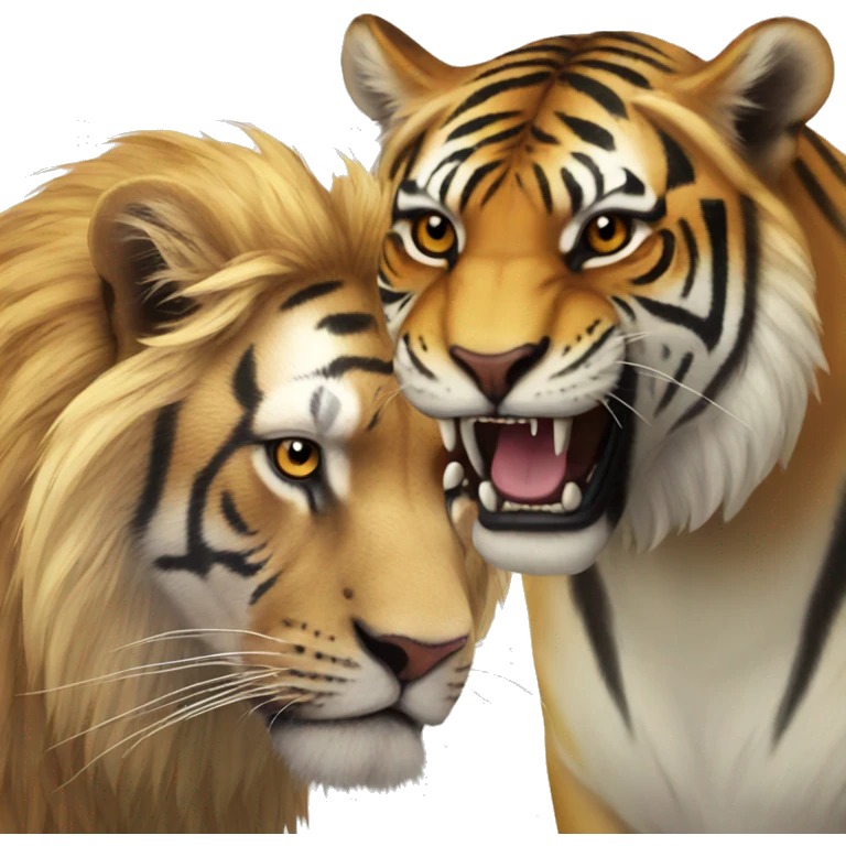 Lion vs tiger emoji