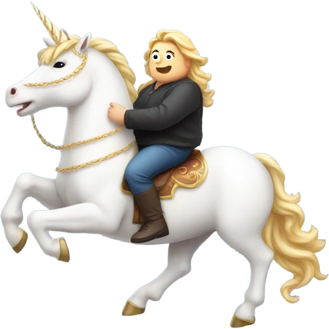 fat person riding a unicorn emoji