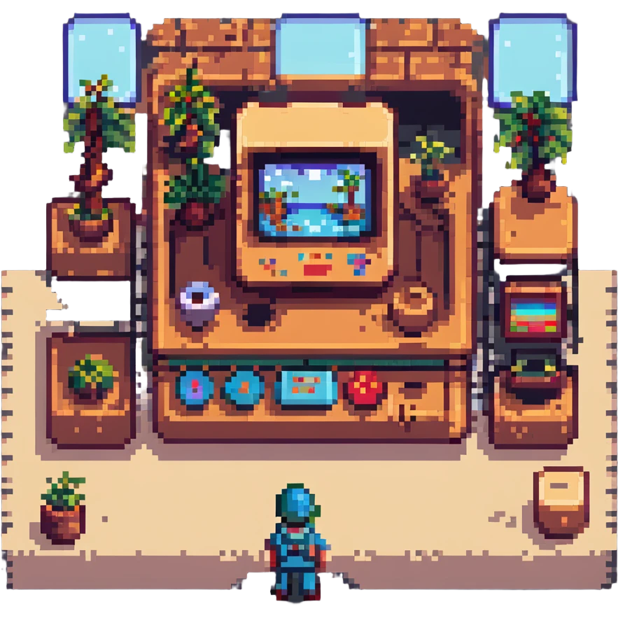 8-bit NES game mockup, pixel art style, classic retro video game scene with a character, platforms, and background elements emoji
