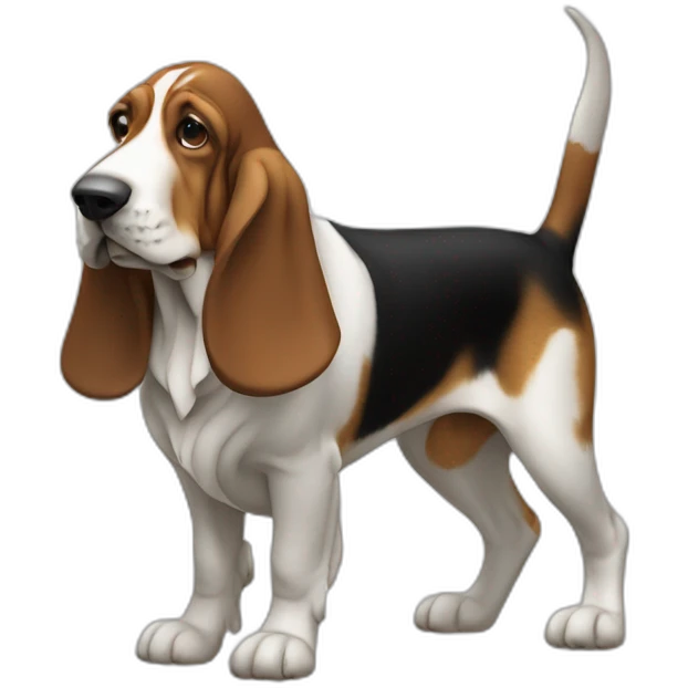Dog Canine Basset Hound full body, realistic, minimalistic emoji