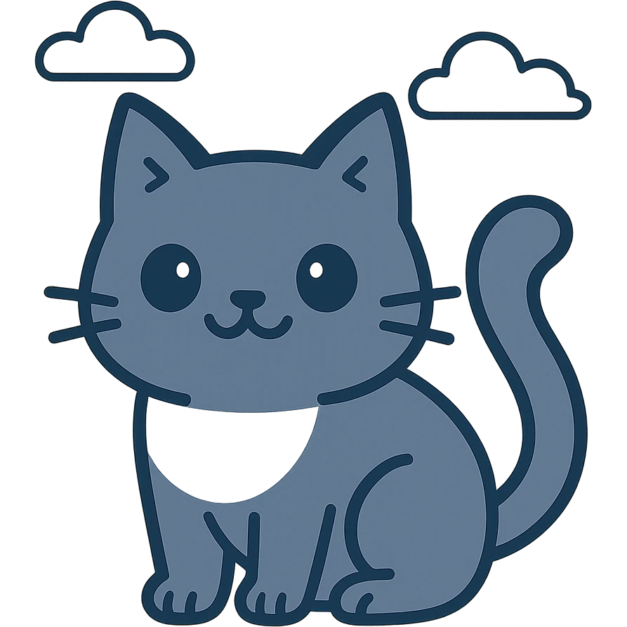 cute cartoon cat classic cute expression, Twitch emoji style emoji